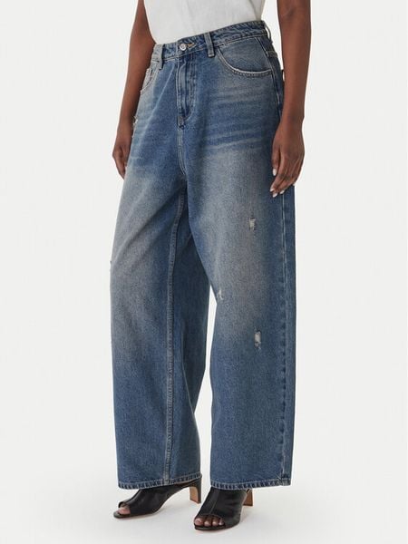 Eleh Jeansy EL098 Niebieski Wide Leg. Niebieskie jeansy damskie Eleh. Za 278.99 zł.