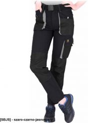 OX-FIO-T - Spodnie ochronne do pasa FIO, damskie - szaro-czarno-jasnoszary 52. Brązowe spodnie materiałowe damskie Reis, bez wzorów. Za 98.95 zł.