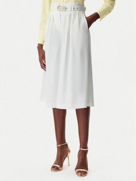 Rinascimento Kuloty CFC0122530003 Biały Regular Fit. Białe spodnie materiałowe damskie Rinascimento, xl, bez wzorów, z syntetyku. Za 229.99 zł.