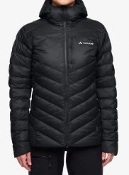 Kurtka puchowa damska Vaude Monviso Down Hooded Jacket. Czarne kurtki damskie Vaude, l, bez wzorów, z materiału, bez kaptura. Za 1,115.39 zł.