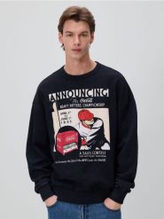 Bluza comfort fit z nadrukiem Coca-Cola - czarny. Czarne bluzy męskie Reserved, l, bez wzorów, z bawełny, bez kaptura. Za 149.99 zł.