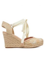 Guess Espadryle FLJCRY FAL04 Beżowy. Brązowe sandały damskie Guess, z aplikacjami, ze skóry, bez obcasa, bez zapięcia. Za 369.99 zł.