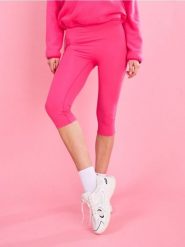 Legginsy sportowe Gym Hard - różowy. Czerwone legginsy damskie Sinsay, l, bez wzorów. Za 29.99 zł.