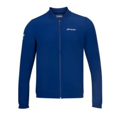 Bluza dresowa dla dzieci Babolat Play Jacket Junior do tenisa. Niebieskie bluzy dla chłopców BABOLAT, bez wzorów, z dresówki, bez ramiączek, bez kaptura. Za 249.99 zł.