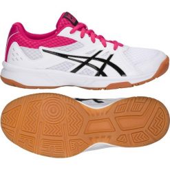 Buty do siatkówki Asics Upcourt 3 W 1072A012-101. Białe obuwie sportowe damskie Asics, bez wzorów, z materiału, do siatkówki, Adidas Advantage. W wyprzedaży za 259.00 zł.
