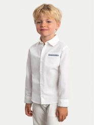 Mayoral Koszula 3117 Biały Regular Fit. Białe koszule dla chłopców Mayoral, bez wzorów, z bawełny, bez kołnierzyka, bez ramiączek. Za 119.99 zł.