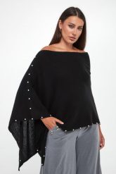 Ponczo damskie kaszmirowe JOSEPH RIBKOFF. Swetry damskie Joseph Ribkoff, uniwersalny, bez wzorów, z kaszmiru, bez kołnierzyka, bez ramiączek, bez kaptura. Za 1,369.00 zł.