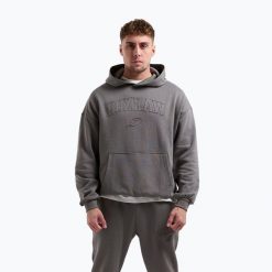 Bluza męska BOXRAW East Street Hoodie. Szare bluzy sportowe męskie BOXRAW, m, bez wzorów, z bawełny, bez kaptura, na fitness i siłownię. Za 279.99 zł.