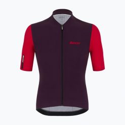 Koszulka rowerowa męska Santini Redux Vigor. Czerwone bluzy męskie SANTINI, bez zapięcia, rowerowe. Za 399.99 zł.
