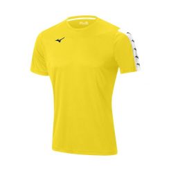 Koszulka Mizuno Nara Tee. Żółte buty sportowe męskie Mizuno, bez zapięcia, na fitness i siłownię. Za 127.00 zł.