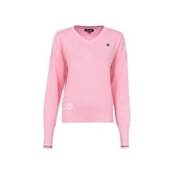 Koszulka polo damska Cavallo Briny. Czerwone swetry damskie CAVALLO, na zimę, bez wzorów, bez kołnierzyka, bez ramiączek, bez kaptura. Za 347.00 zł.