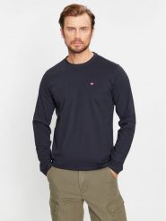 Napapijri Longsleeve Salis NP0A4HN7 Czarny Regular Fit. Czarne bluzki z długim rękawem męskie Napapijri, m, bez wzorów, z bawełny, bez kołnierzyka. Za 139.99 zł.