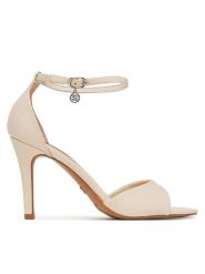 Nine West Sandały S4S16766 Beżowy. Brązowe sandały damskie Nine West, bez wzorów, z materiału, bez obcasa, na szpilce, bez zapięcia. Za 229.99 zł.