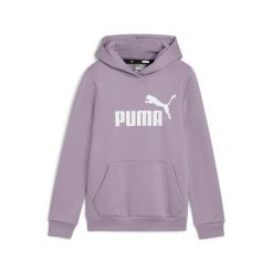 Dziewczęca bluza z logo Puma Essentiels. Fioletowe bluzy dla dziewczynek Puma, bez wzorów, z materiału, bez ramiączek, z kapturem. Za 224.50 zł.