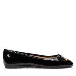 Baleriny LAUREN RALPH LAUREN. Czarne baleriny damskie Lauren Ralph Lauren, bez wzorów, bez obcasa. Za 349.99 zł.