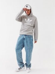 Adidas Bluza adicolor Classics Trefoil Hoodie IA4884 Szary Regular Fit. Szare bluzy męskie Adidas, m, bez wzorów, z bawełny, bez kaptura. Za 169.99 zł.