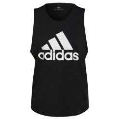 Koszulka Kobieta Adidas Essentials Big czarny. Białe koszulki sportowe damskie Adidas, m, bez wzorów, z bawełny, bez kołnierzyka, bez ramiączek, na fitness i siłownię. Za 105.99 zł.