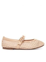 Patrizia Pepe Baleriny PPK325.02 Beżowy. Brązowe baleriny dziewczęce Patrizia Pepe, bez wzorów, z materiału, bez zapięcia. Za 329.99 zł.