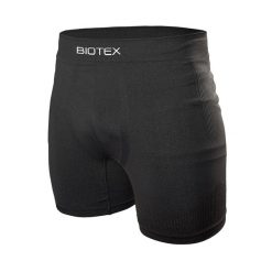 Spodenki z zamszu Biotex. Czarne szorty męskie BIOTEX, s, bez wzorów, z materiału. Za 269.77 zł.