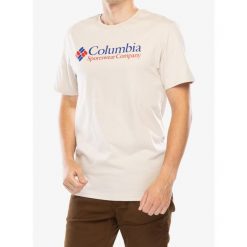 Koszulka z nadrukiem męska Columbia CSC Basic Logo S/S Shirt. Białe koszulki polo męskie Columbia, m, bez wzorów, bez ramiączek. Za 89.99 zł.
