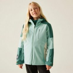 Kurtka trekkingowa 3 w 1 dla dziewczynek Regatta Trekktain II. Zielone kurtki i płaszcze dla dziewczynek Regatta, bez wzorów, z elastanu, długie, z kapturem. Za 239.99 zł.