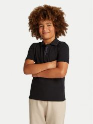 Calvin Klein Jeans Polo Embro Logo IB0IB02370 Czarny Regular Fit. Czarne t-shirty dla chłopców Calvin Klein Jeans, bez wzorów, z bawełny, bez ramiączek. Za 159.99 zł.