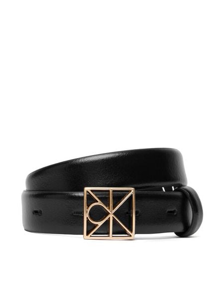 Calvin Klein Pasek Damski Emblem Buckle 25Mm Fixed Smooth LV04F7072G Czarny. Czarne paski damskie Calvin Klein, bez wzorów, ze skóry. Za 249.99 zł.