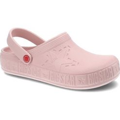 Różowe Klapki Big Star Wodoodporne Buty Damskie. Czerwone klapki damskie Big Star, z aplikacjami, retro, bez obcasa. Za 79.99 zł.