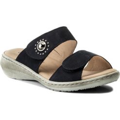 Klapki CAPRICE - 9-27205-20 Navy Nubuck 810. Niebieskie klapki damskie Caprice, z nubiku. W wyprzedaży za 169.00 zł.