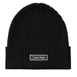 Czapka Calvin Klein. Czarne czapki i kapelusze męskie Calvin Klein, na zimę, bez wzorów. Za 169.99 zł.