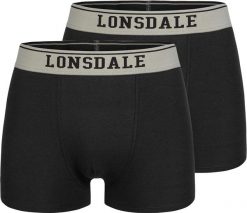 Bokserki męskie Lonsdale Oxfordshire w kolorze czarnym, 2 pary. Czarne bokserki męskie Lonsdale, m, bez wzorów, z bawełny. Za 160.99 zł.