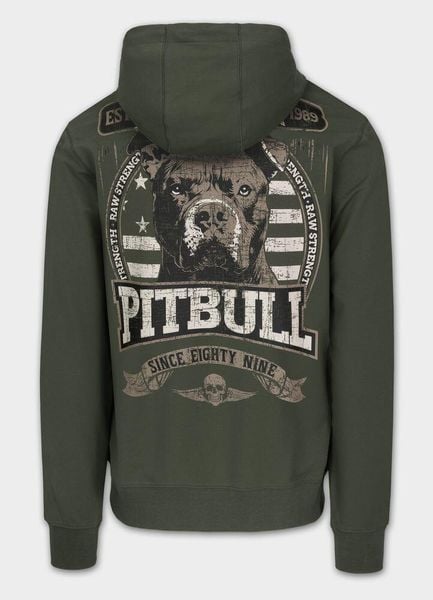 Bluza męska Pitbull z kapturem TROUBLEMAKER. Zielone bluzy męskie PITBULL, l, bez wzorów, z bawełny, z kapturem. Za 189.99 zł.