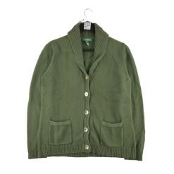 Second life - Damski sweter kardigan w kolorze khaki - Jak nowy. Zielone kardigany damskie Ralph Lauren, bez wzorów. Za 170.36 zł.