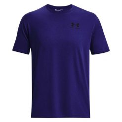 Męska Koszulka Sportowa. Niebieskie koszulki sportowe męskie Under Armour, m, bez wzorów, bez kołnierzyka, bez ramiączek, trekkingowe. Za 143.99 zł.