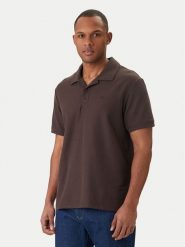 Calvin Klein Jeans Polo Easy Micro Waffle LV04RF205G Brązowy Regular Fit. Brązowe koszulki polo męskie Calvin Klein Jeans, m, bez wzorów, z bawełny, bez ramiączek. Za 329.99 zł.