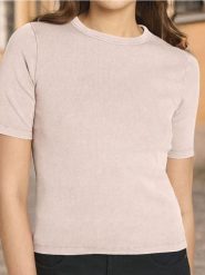 Koszulka - różowy. Czerwone t-shirty damskie Sinsay, l, bez wzorów, z materiału, bez kołnierzyka. W wyprzedaży za 13.99 zł.
