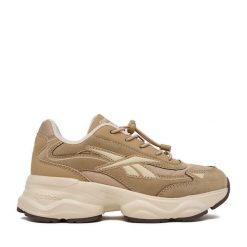Sneakersy Reebok. Brązowe trampki i tenisówki chłopięce Reebok, bez wzorów, bez zapięcia. Za 149.99 zł.