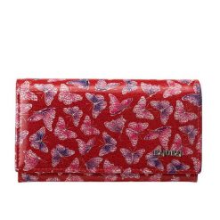 Duży czerwony portfel damski BajuBaj ze skóry licowej z biglem PD1602s86. Czerwone portfele damskie bez wzorów, ze skóry. Za 171.00 zł.