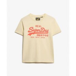 Damska dopasowana koszulka Superdry Vintage Logo Neon. Brązowe t-shirty damskie Superdry., m, bez wzorów, z dżerseju, eleganckie, bez kołnierzyka. Za 148.85 zł.