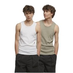 Tank top Urban Classics Ribbed (x2). Zielone t-shirty męskie Urban Classics, xl, bez wzorów, klasyczne, bez kołnierzyka. Za 120.50 zł.