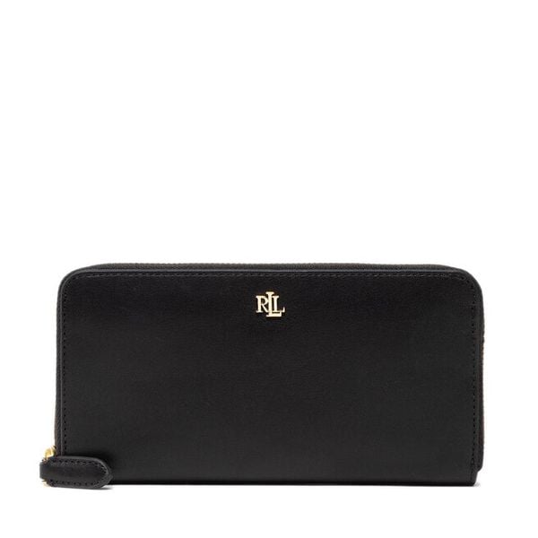 Portfel LAUREN RALPH LAUREN. Czarne portfele damskie Lauren Ralph Lauren, bez wzorów. Za 579.99 zł.
