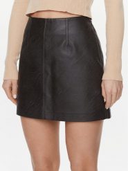 Calvin Klein Jeans Spódnica z imitacji skóry J20J222554 Czarny Regular Fit. Czarne spódnice damskie Calvin Klein Jeans, s, bez wzorów, z jeansu. Za 469.99 zł.