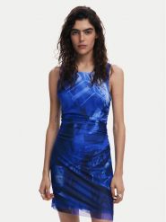 Desigual Sukienka codzienna Bratislava 25SWVK47 Niebieski Slim Fit. Niebieskie sukienki damskie Desigual, na co dzień, m, bez wzorów, z syntetyku, bez kołnierzyka, bez ramiączek, proste. Za 219.99 zł.