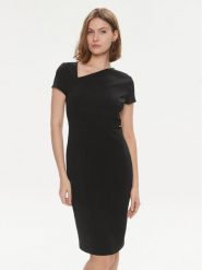 Calvin Klein Sukienka koktajlowa K20K206277 Czarny Regular Fit. Czarne sukienki damskie Calvin Klein, bez wzorów, z syntetyku, wizytowe, bez kołnierzyka, bez ramiączek. Za 729.99 zł.