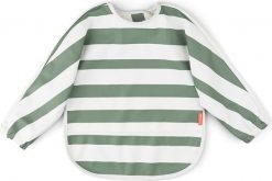 Śliniak z rękawami Stripes 6-18 m zielony. Zielone śliniaki dla dzieci Done by deer, bez wzorów. Za 99.00 zł.