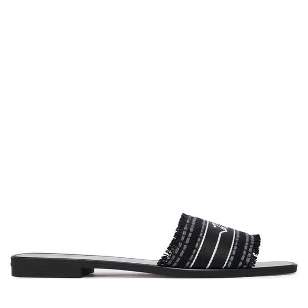 Klapki KARL LAGERFELD. Czarne klapki damskie KARL LAGERFELD, bez wzorów, bez obcasa. Za 254.99 zł.
