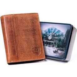 Portfel skórzany Peterson PTN N005-PCA brązowy. Brązowe portfele męskie Peterson, bez wzorów, ze skóry. Za 101.99 zł.