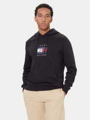 Tommy Hilfiger Bluza Linear Flag MW0MW41332 Czarny Regular Fit. Czarne bluzy męskie Tommy Hilfiger, m, bez wzorów, z bawełny, bez kaptura. Za 359.99 zł.