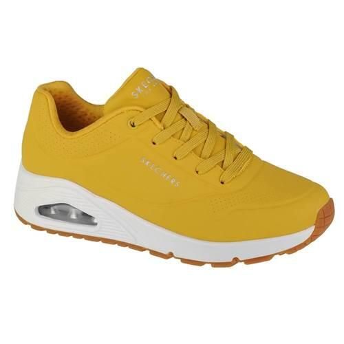 Buty do chodzenia damskie Skechers Unostand ON Air. Żółte obuwie sportowe damskie Skechers, bez wzorów, z materiału, trekkingowe, Skechers Sport. Za 366.00 zł.