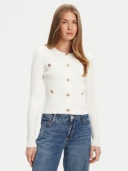 Guess Kardigan W5YR09 Z0130 Biały Regular Fit. Białe kardigany damskie Guess, m, z aplikacjami, z syntetyku. Za 369.99 zł.